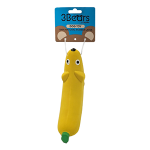 3Bears-Latex-Banana-Dog-14cm-Yellow-(380028)