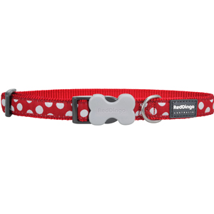Red-Dingo-Dog-Collar-Spots-White-on-Red-Small-12mm-x-20-32cm-(DIN4358)