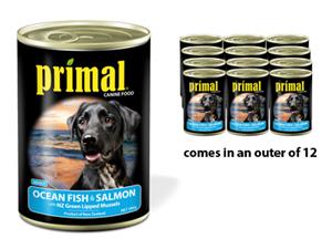 Primal-Dog-Food-Ocean-Fish-Salmon-amp-Vegetable-390g-Can-Outer-/-12-(60044)