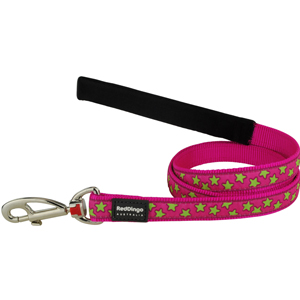 Red-Dingo-Dog-Lead-Stars-Lime-on-Hot-Pink-Medium-20mm-x-1.2m-(DIN6320)