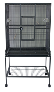 Flight-Cage-Pewter-With-Stand-81x54x157cm-(13221FL)