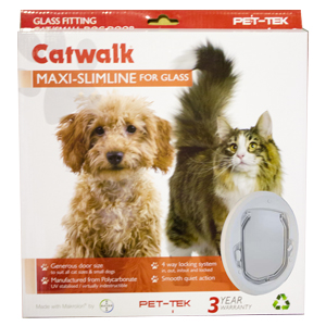 Catwalk-Glass-Fitting-Large-Cat-/-Small-Dog-Slim-Line-White-(GSDDSLW)