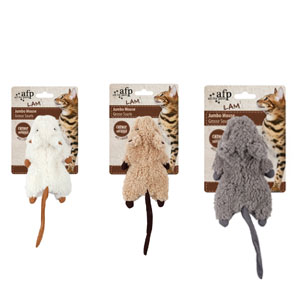AFP-Lambswool---Jumbo-Crinkle-Catnip-Rodent--Tan/Grey/Brown-(2118)