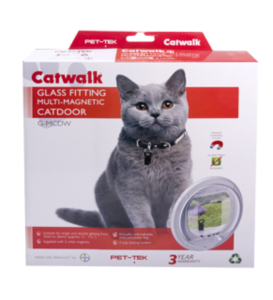 Catwalk-Glass-Fitting-Cat-Door-Multi-Magnet-White-(GMCDW)