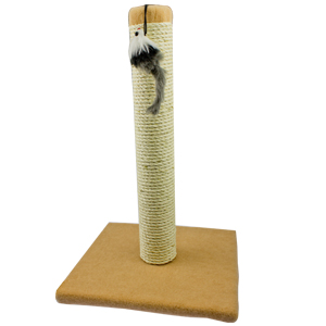Tigga-Cat-Scratch-Pole-50cm-Caramel--Carpet-amp-Rope-with-Squeaky-Mouse-(57748)