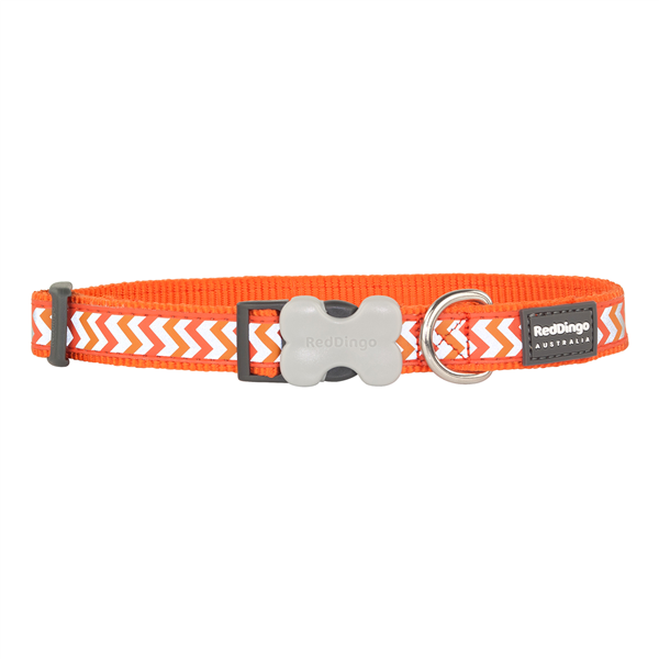 Red Dingo Dog Collar Reflective Ziggy Orange Large 25mm x 4163cm