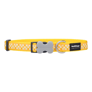 Red-Dingo-Dog-Collar-Gingham-Yellow-Medium-20mm-x-31-47cm-(DIN4880)