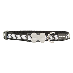Red-Dingo-Dog-Collar-Reflective-Ziggy-Black-Large-25mm-x-41-63cm-(DIN2634)